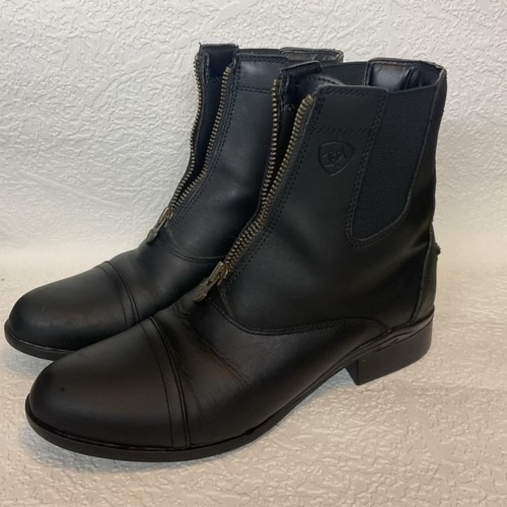 Ariat Heritage IV Zip Black Paddock Ankle Equestrian Riding Boots Women 10B Chin